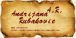 Andrijana Rubaković vizit kartica